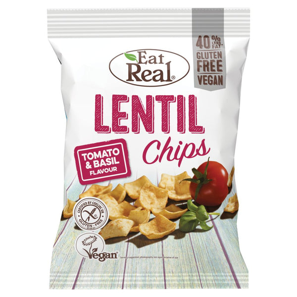 Eat Real Lentil Chips - Tomato & Basil 40g