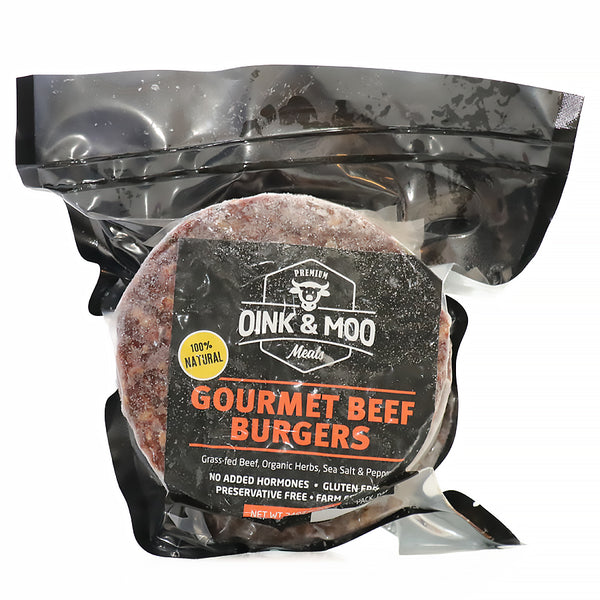 Oink & Moo Gourmet Beef Burgers
